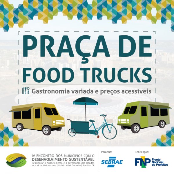 Praça de alimentação do IV EMDS é composta com Food Trucks
