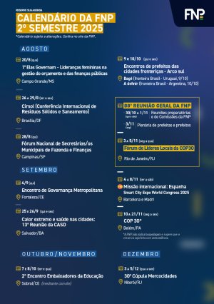 Segundo semestre da FNP será marcado por grandes eventos. Confira o calendário