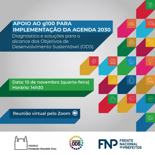 Agenda 2030 e ODS - FNP e Fiocruz promovem webinar para municípios do g100